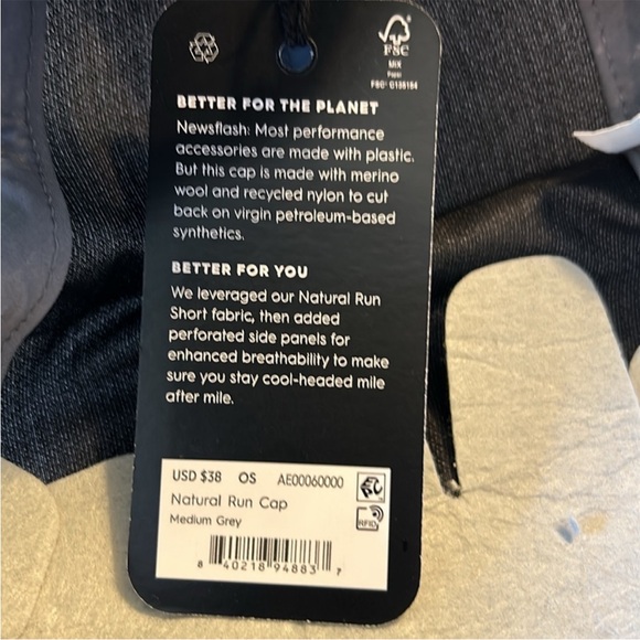 Allbirds Hat Natural Run Hat Cap Grey Unisex Wool Blend Stretch One Size NWT main image 6